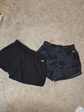 DSG Girl's Black & Black/Charcoal Camo Athletic Shorts - 2 Pairs